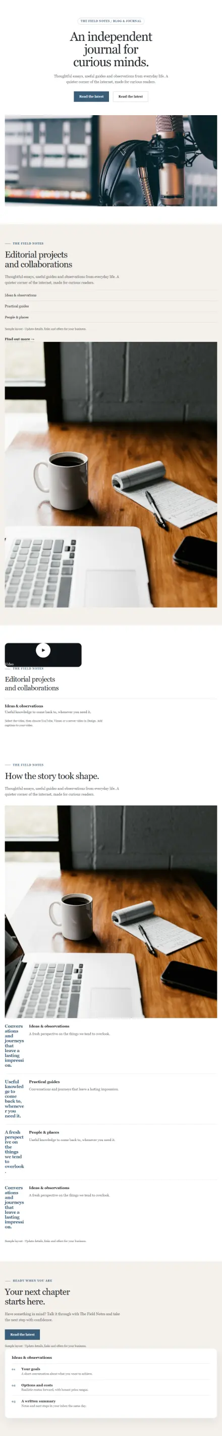 Screenshot of Editorial · About