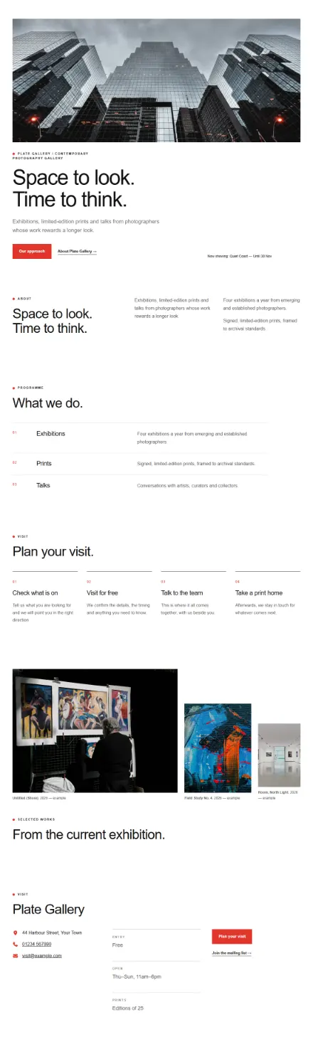 Screenshot of Gallery · About