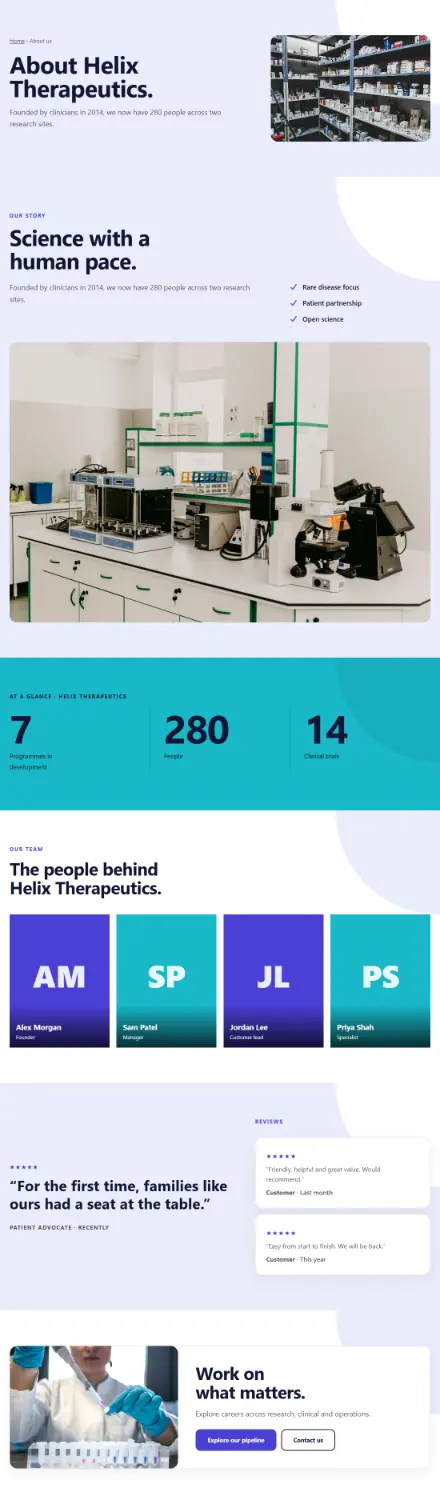 Screenshot of Biotech · About