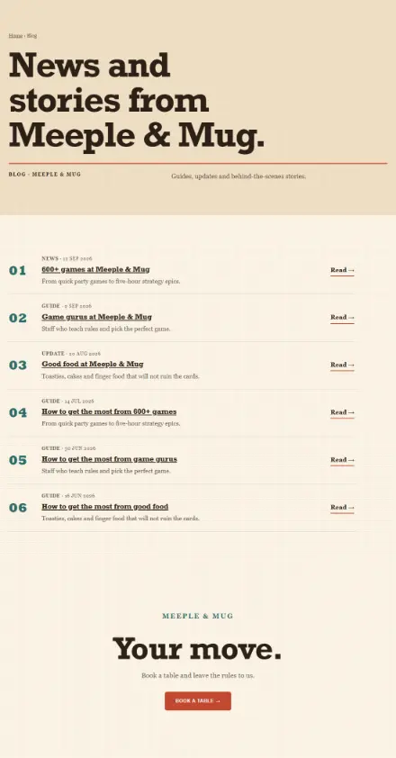 Screenshot of Boardgames · Blog