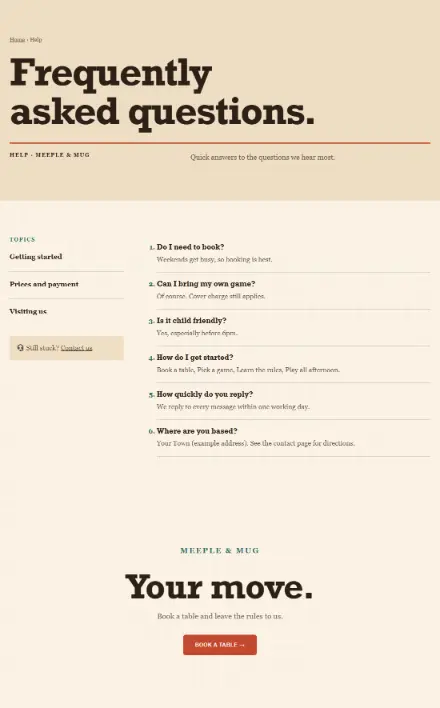 Screenshot of Boardgames · Questions & answers