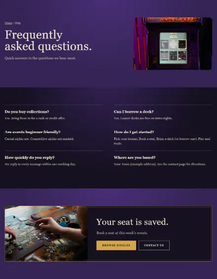 Screenshot of Cardgame · Questions & answers