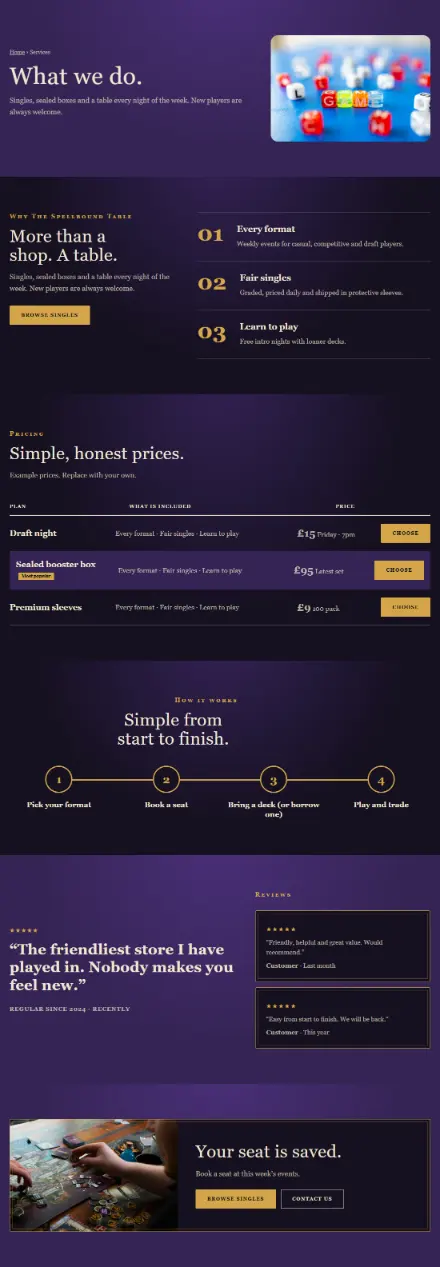 Screenshot of Cardgame · Services