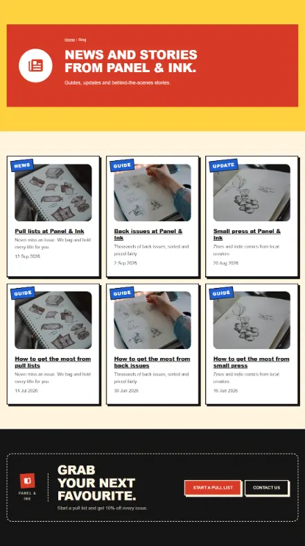 Screenshot of Comics · Blog