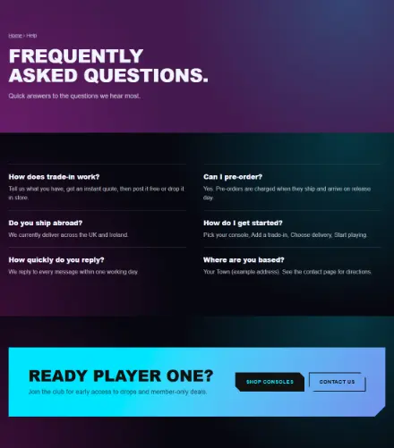Screenshot of Console · Questions & answers