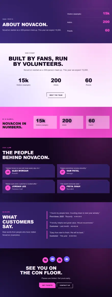 Screenshot of Convention · About