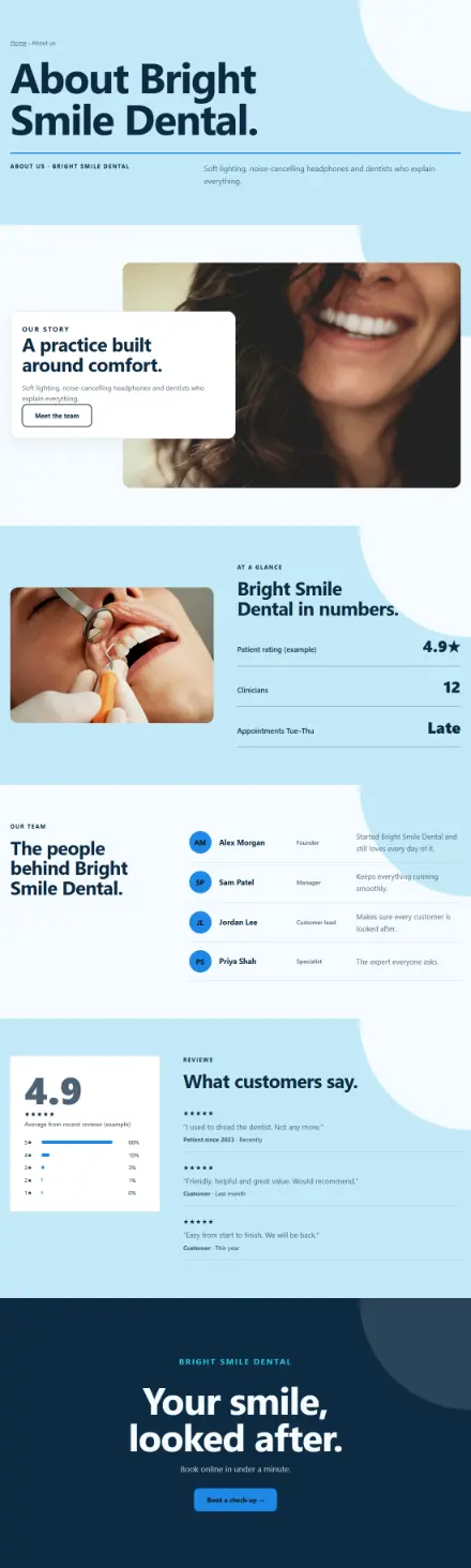 Screenshot of Dentist · About