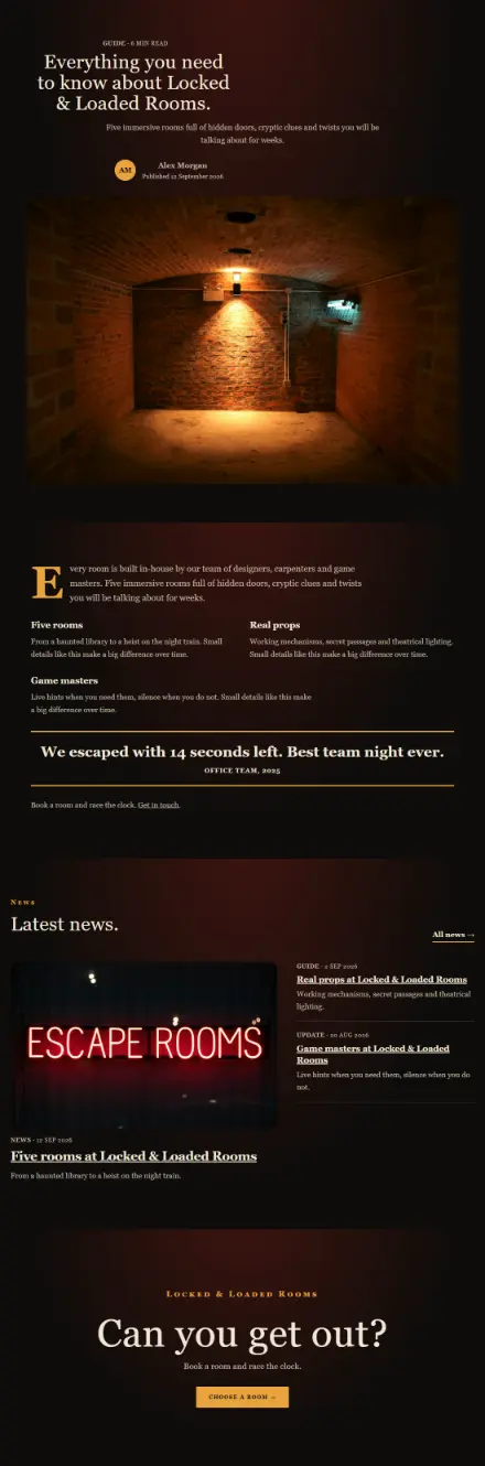 Screenshot of Escape · Article