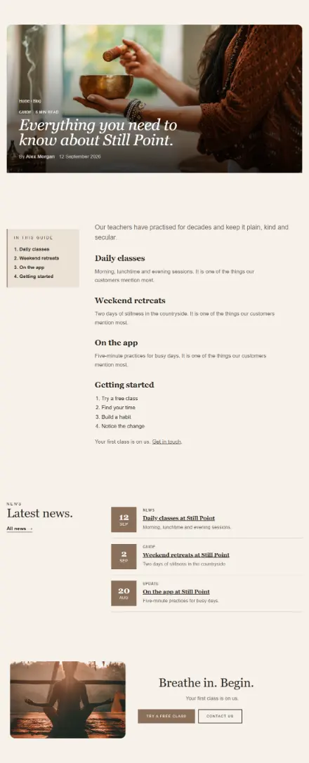 Screenshot of Meditation · Article