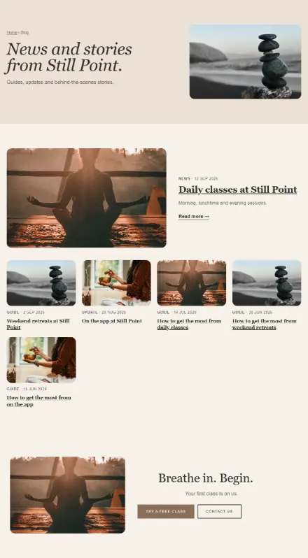 Screenshot of Meditation · Blog