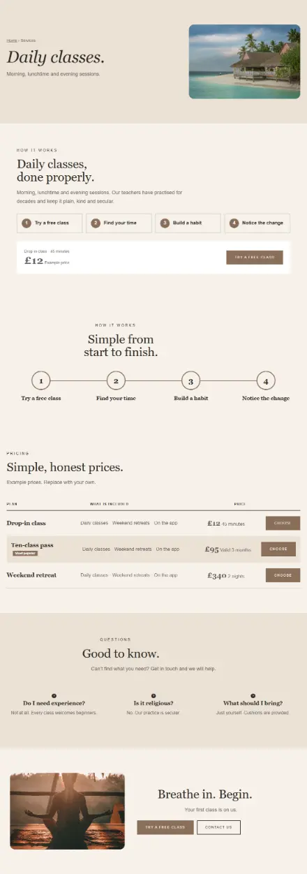Screenshot of Meditation · Service detail