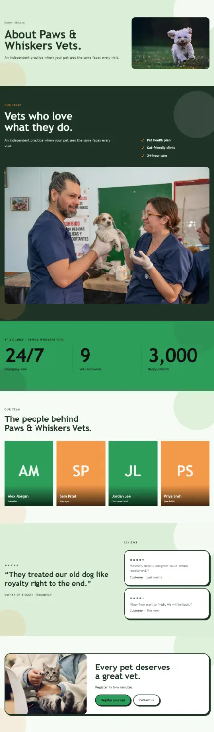 Screenshot of Vet · About