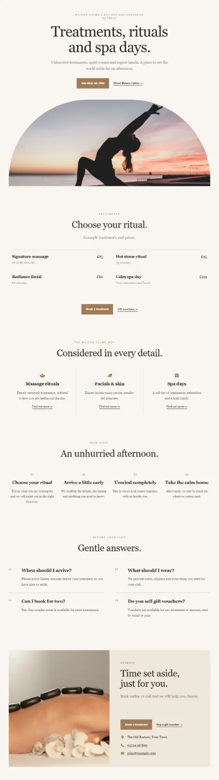 Screenshot of Luxe · Services