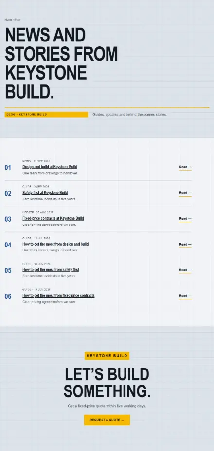 Screenshot of Construction · Blog