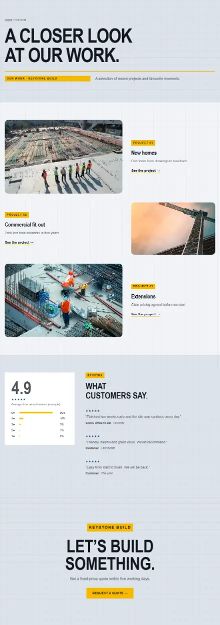 Screenshot of Construction · Portfolio