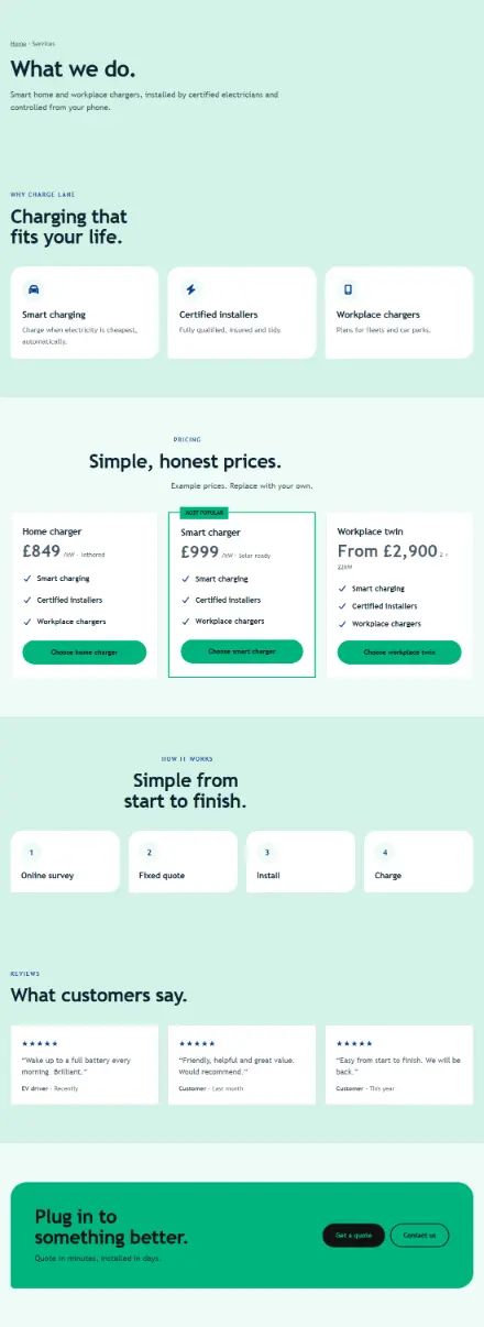 Screenshot of Ev · Services