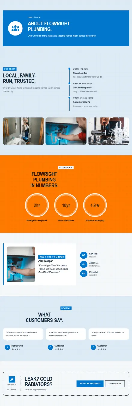 Screenshot of Plumbing · About