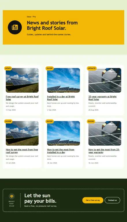 Screenshot of Solar · Blog