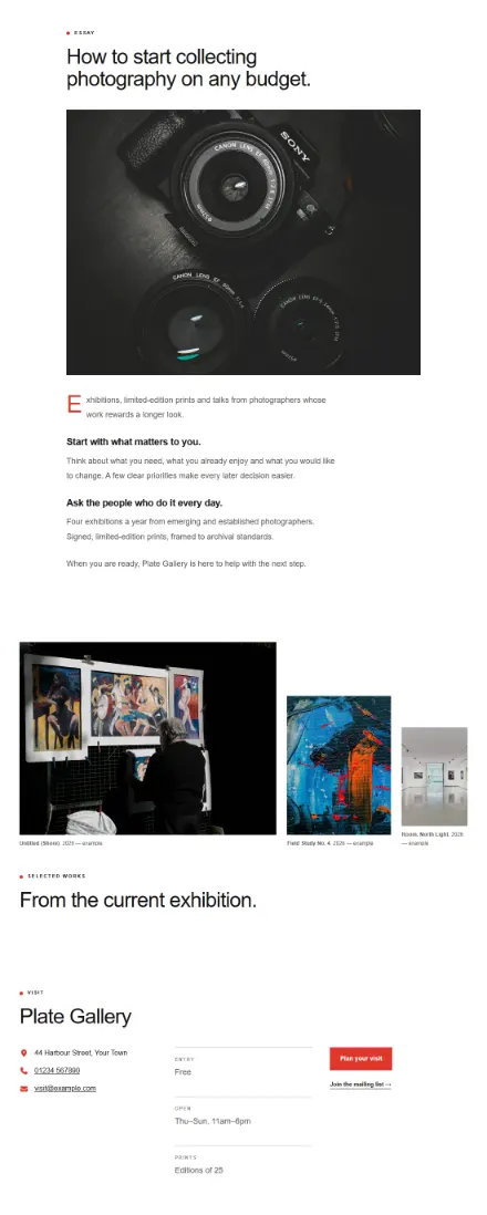 Screenshot of Gallery · Article