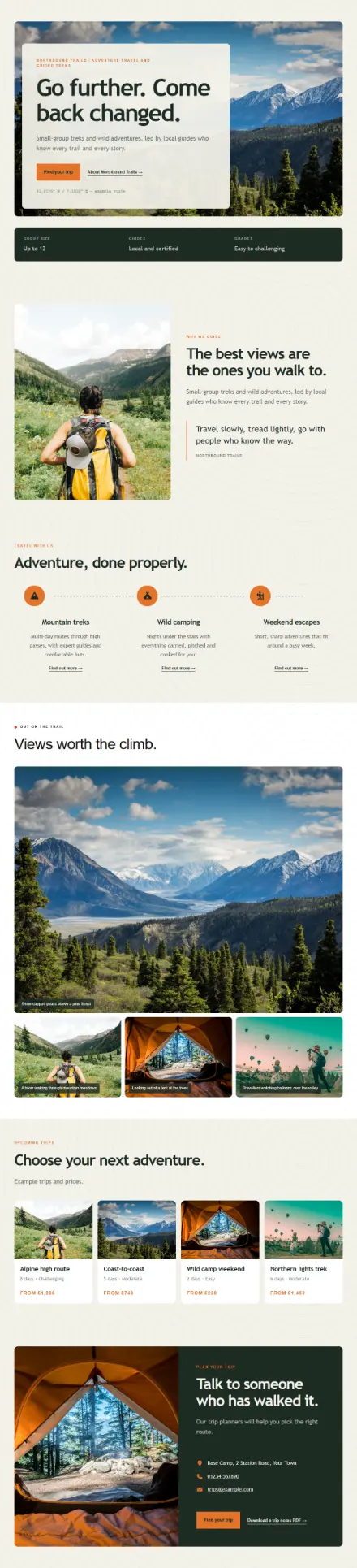 Screenshot of Expedition · Home page