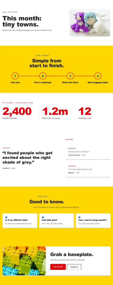 Screenshot of Bricks · Feature page