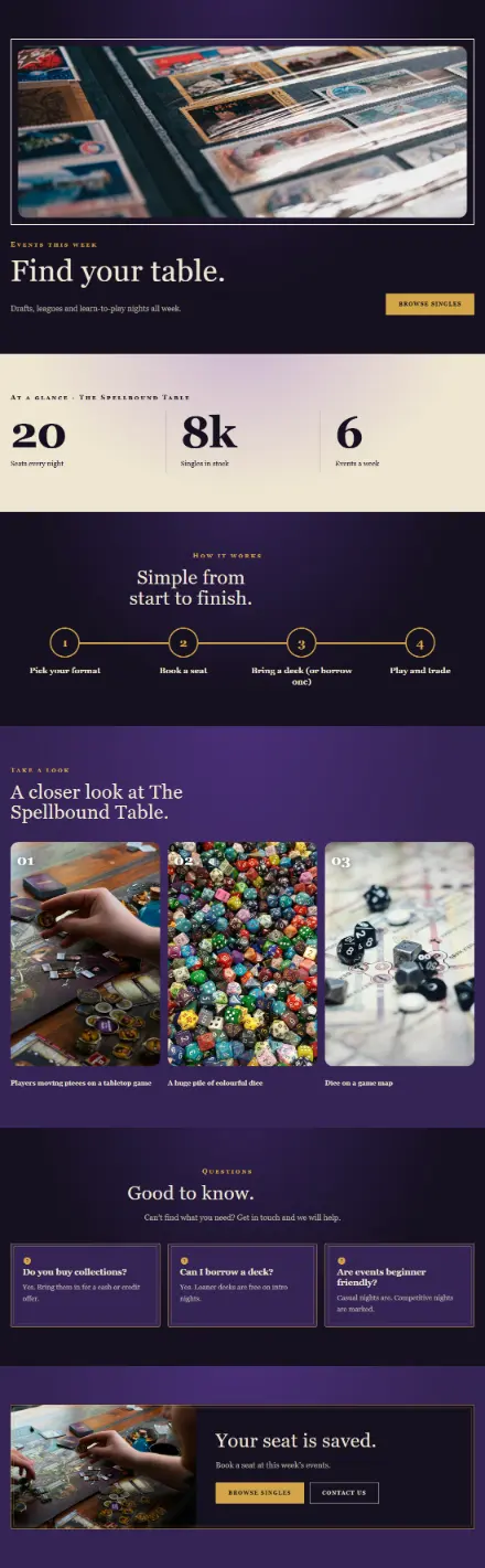 Screenshot of Cardgame · Feature page
