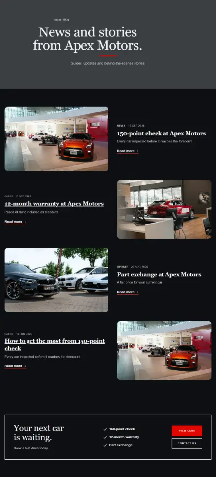 Screenshot of Cars · Blog