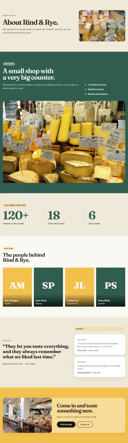 Screenshot of Cheeseshop · About