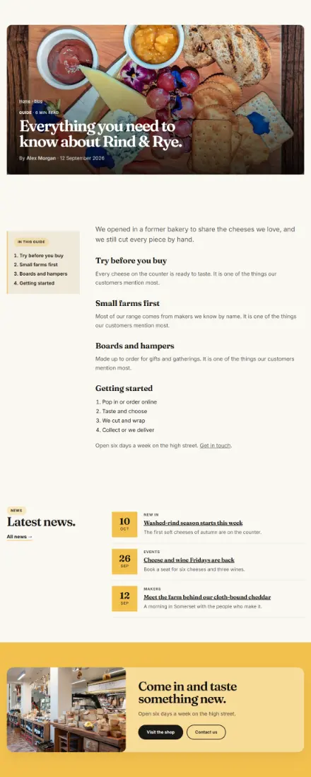 Screenshot of Cheeseshop · Article