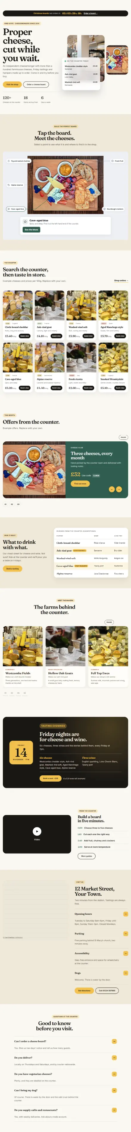 Screenshot of Cheeseshop · Home page