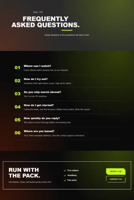 Screenshot of Esports · Questions & answers