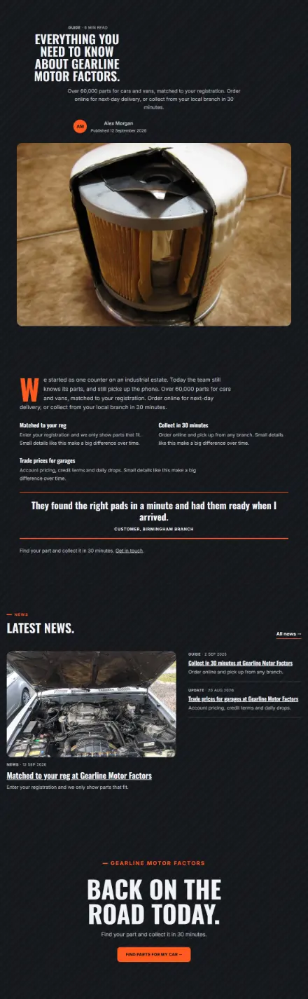 Screenshot of Motor · Article