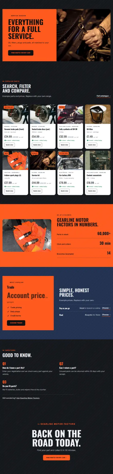 Screenshot of Motor · Feature page