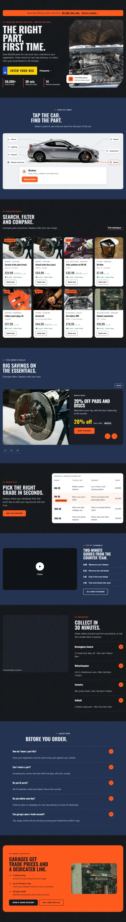 Screenshot of Motor · Home page