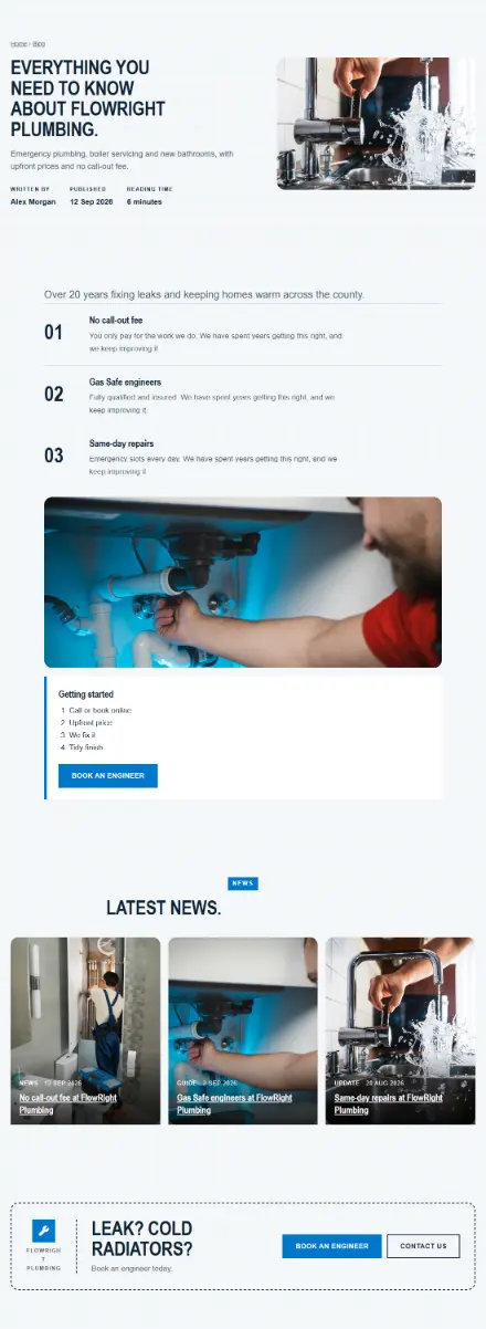 Screenshot of Plumbing · Article