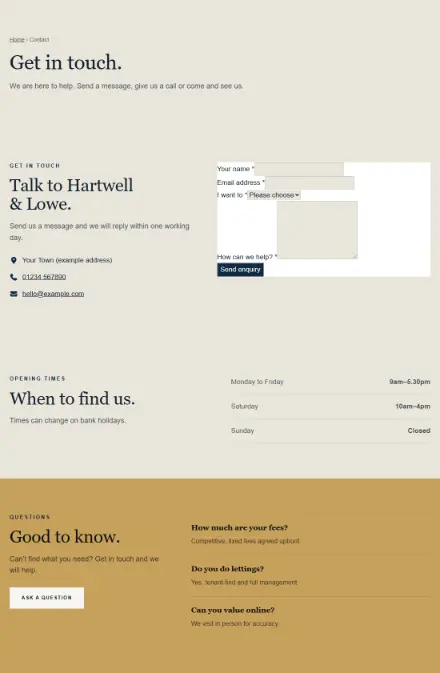 Screenshot of Property · Contact