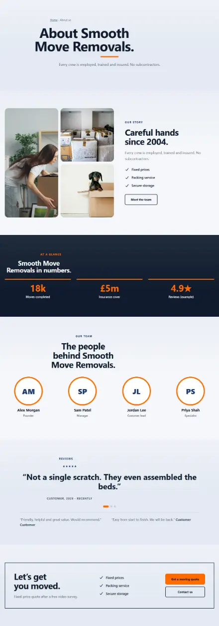 Screenshot of Removals · About