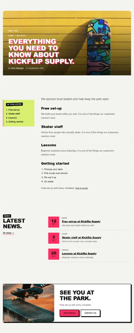 Screenshot of Skate · Article