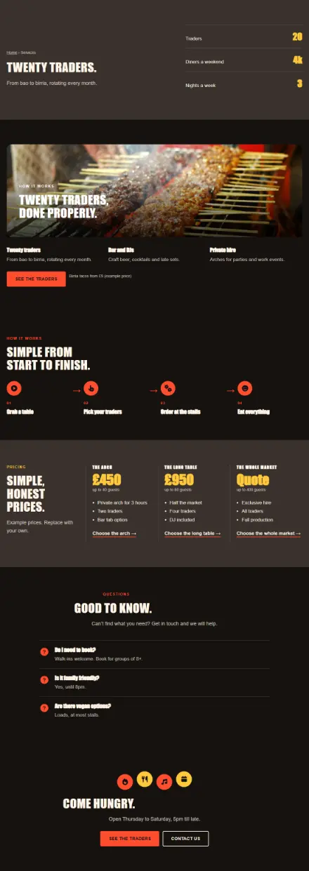 Screenshot of Streetfood · Service detail