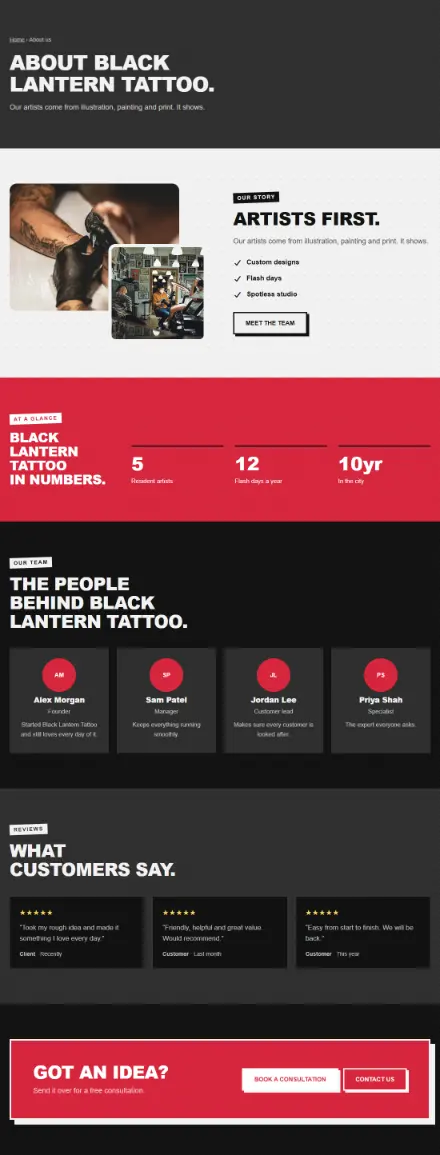 Screenshot of Tattoo · About