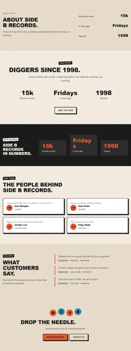 Screenshot of Vinyl · About