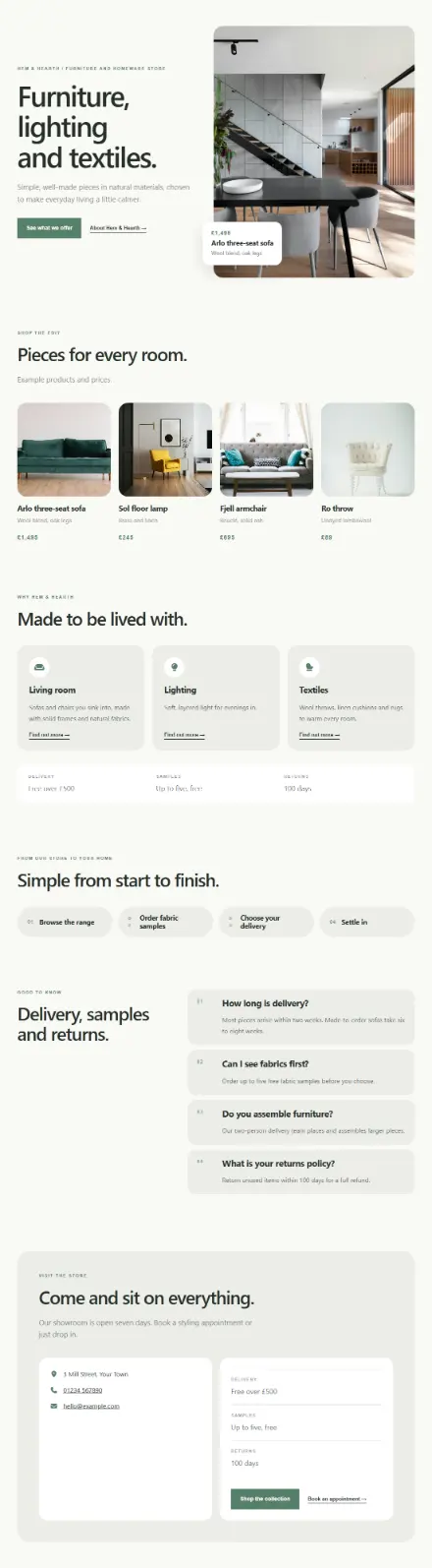 Screenshot of Scandi · Services