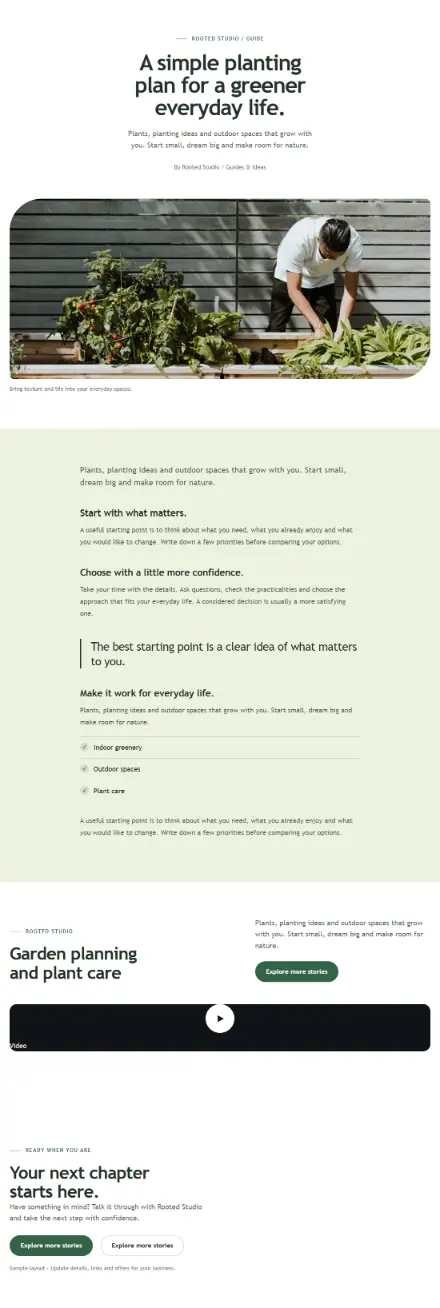 Screenshot of Organic · Article