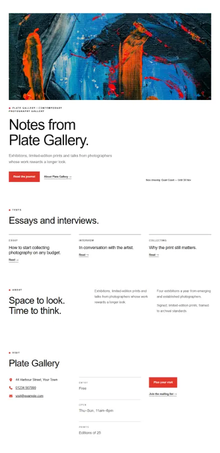 Screenshot of Gallery · Blog