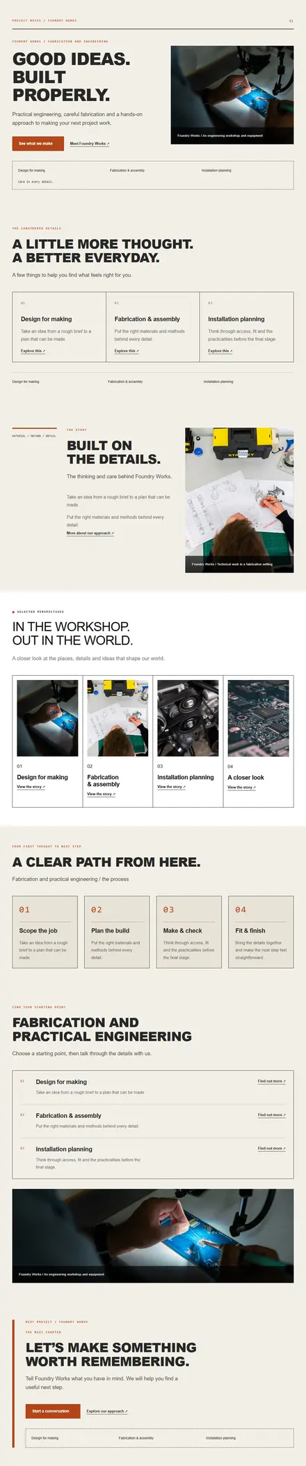 Screenshot of Industrial · Home page