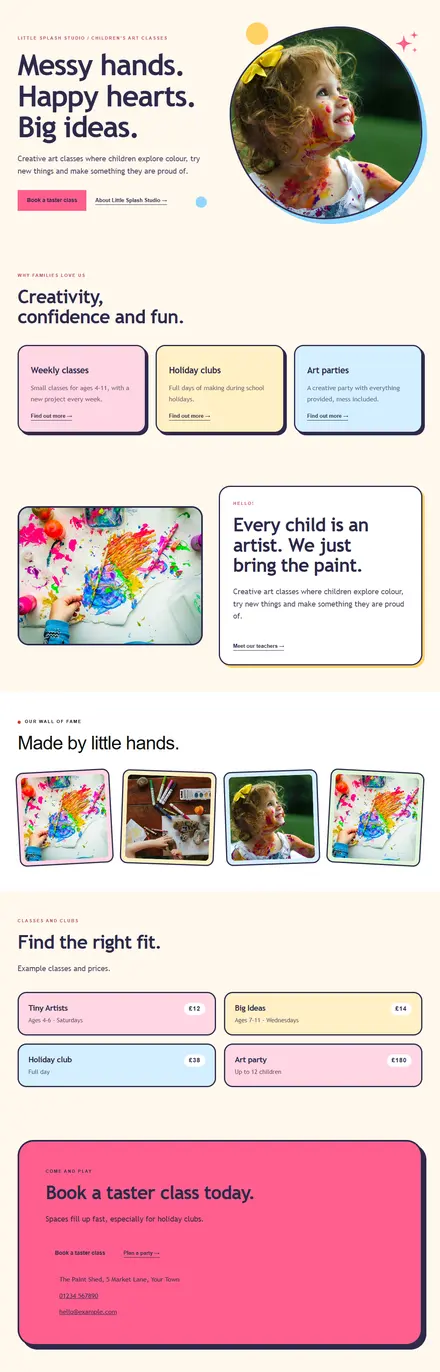 Screenshot of Pastel · Home page