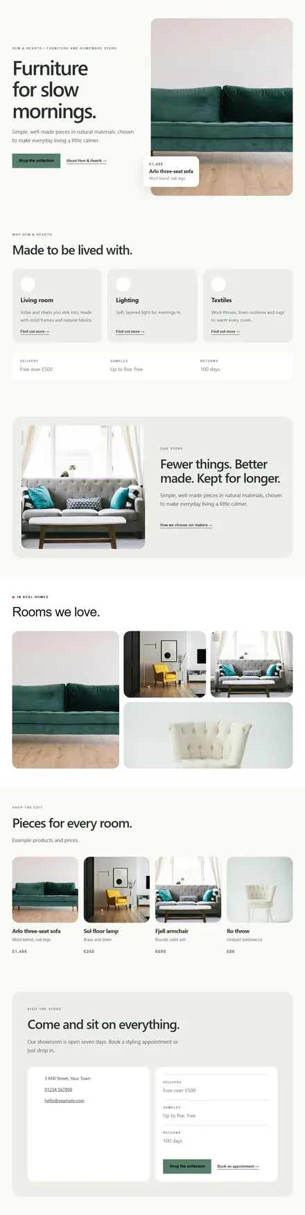 Screenshot of Scandi · Home page