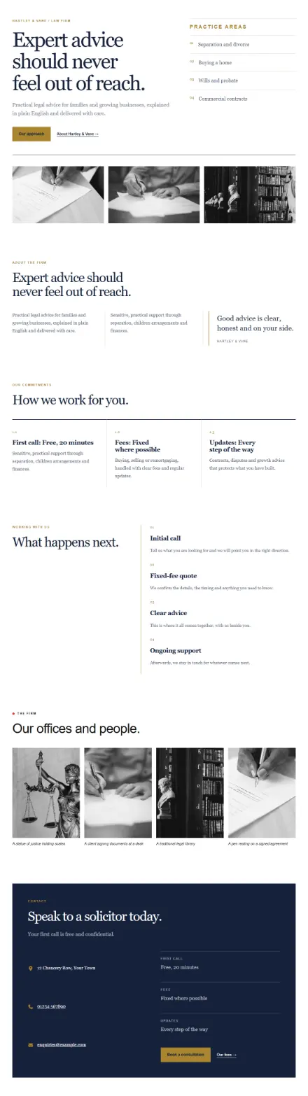 Screenshot of Counsel · About