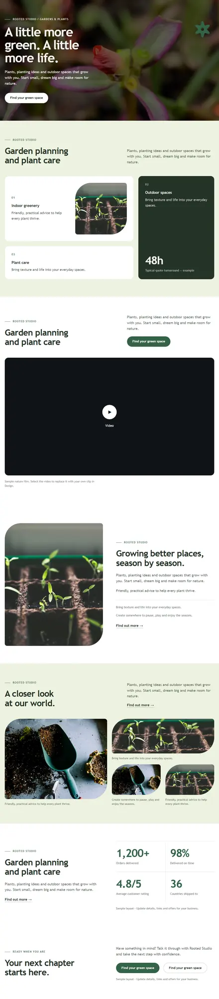 Screenshot of Organic · Home page
