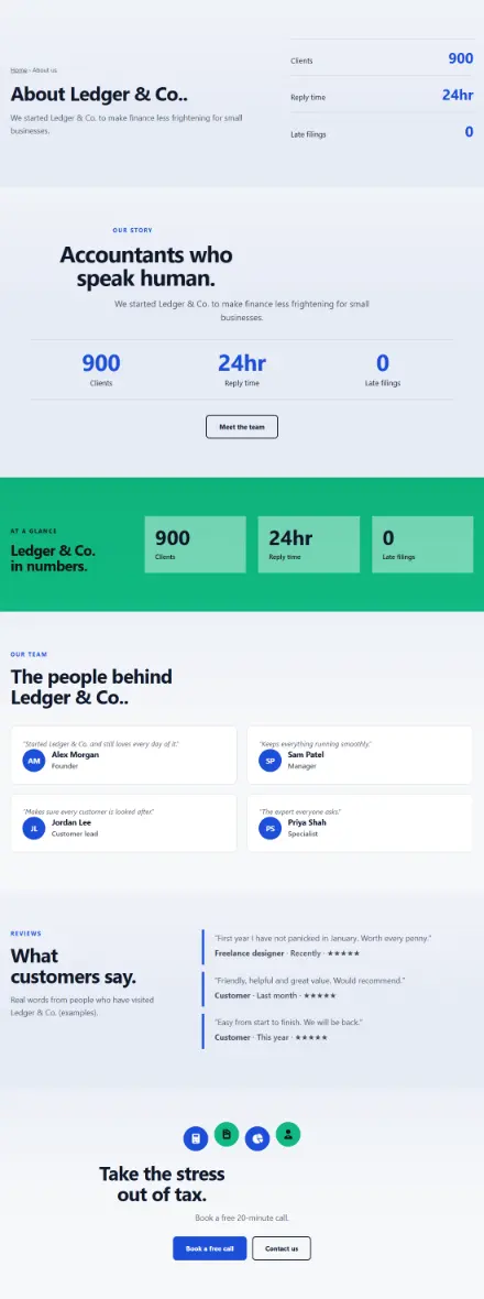 Screenshot of Accounts · About